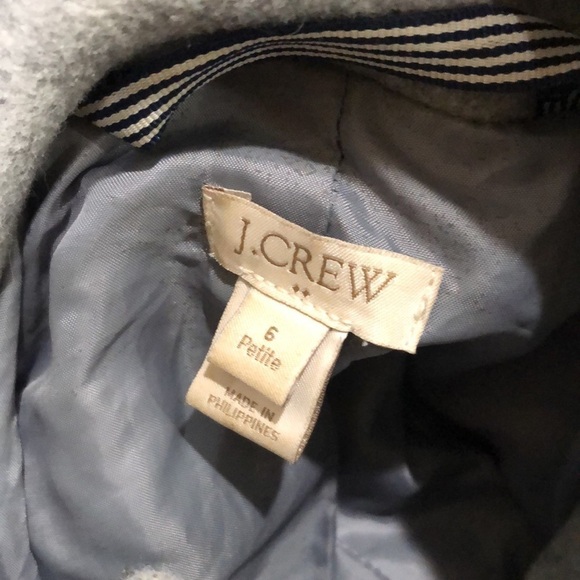 J Crew Pea Coat Peacoat Size 6P 6 Petite Gray Wool Blend - Picture 6 of 11